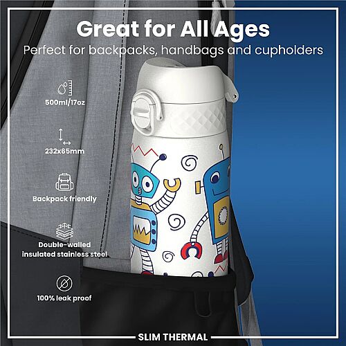 ION8 Sızdırmaz İnce Su Termosu (500 ml) - Robotlar - 2