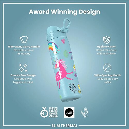 ION8 Sızdırmaz İnce Su Termosu (500 ml) - Unicorn - 4