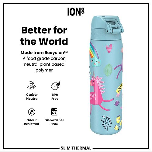ION8 Sızdırmaz İnce Su Termosu (500 ml) - Unicorn - 5
