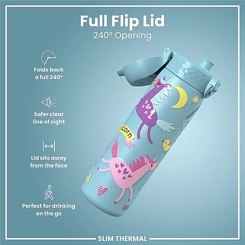 ION8 Sızdırmaz İnce Su Termosu (500 ml) - Unicorn - 6