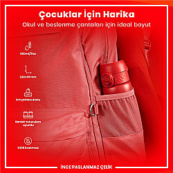 ION8 Sızdırmaz Paslanmaz Çelik İnce Suluk (600 ml) - Kırmızı - 4