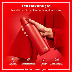 ION8 Sızdırmaz Paslanmaz Çelik İnce Suluk (600 ml) - Kırmızı - 5