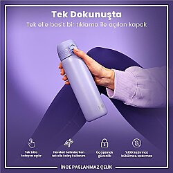 ION8 Sızdırmaz Paslanmaz Çelik İnce Suluk (600 ml) - Açık Mor - 5