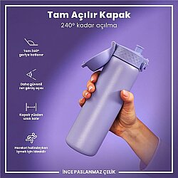 ION8 Sızdırmaz Paslanmaz Çelik İnce Suluk (600 ml) - Açık Mor - 4