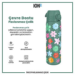 ION8 Sızdırmaz Paslanmaz Çelik İnce Suluk (600 ml) - Çiçekli - 3