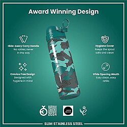 ION8 Sızdırmaz Paslanmaz Çelik İnce Suluk (600 ml) - Kamuflaj - 6