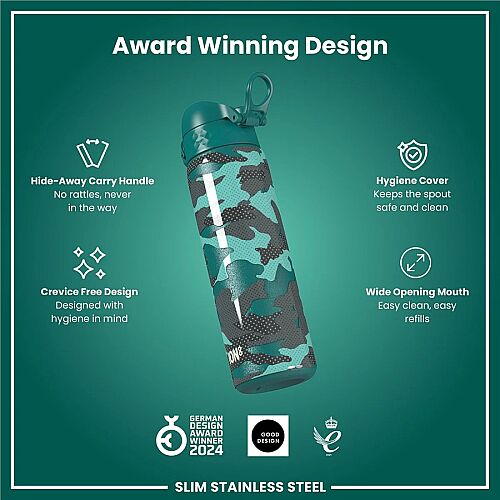 ION8 Sızdırmaz Paslanmaz Çelik İnce Suluk (600 ml) - Kamuflaj - 6