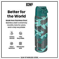 ION8 Sızdırmaz Paslanmaz Çelik İnce Suluk (600 ml) - Kamuflaj - 5