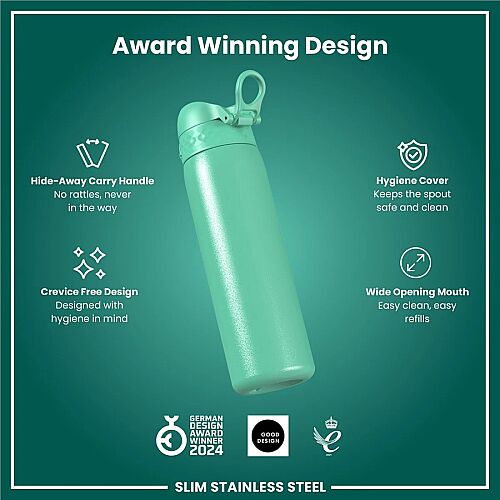 ION8 Sızdırmaz Paslanmaz Çelik İnce Suluk (600 ml) - Turkuaz - 4