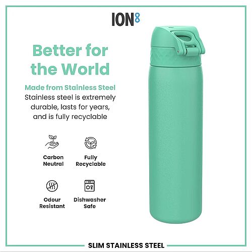 ION8 Sızdırmaz Paslanmaz Çelik İnce Suluk (600 ml) - Turkuaz - 6