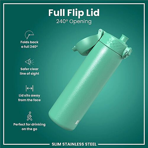 ION8 Sızdırmaz Paslanmaz Çelik İnce Suluk (600 ml) - Turkuaz - 3