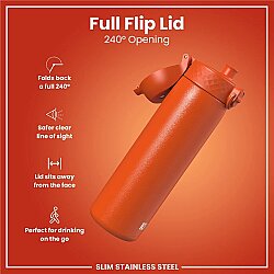 ION8 Sızdırmaz Paslanmaz Çelik İnce Suluk (600 ml) - Turuncu - 4