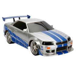 Jada 1/16 Fast&Furious Brian’S Nissan Skyline Gt-R Usb Rechargeable Remote Controlled Car - 2