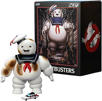 Jada Toys Nano Scene Ghostbusters Stay Puft Marshmallow Man Figür, 15 cm, Ecto-1 Araç ile AC17368 - 1