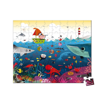 Janod 100-Piece Carrying Case Puzzle - Underwater World J02617 - 3