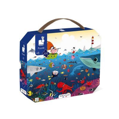 Janod 100-Piece Carrying Case Puzzle - Underwater World J02617 - 4
