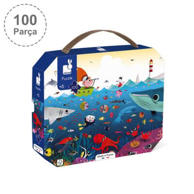 Janod 100-Piece Carrying Case Puzzle - Underwater World J02617 - 1