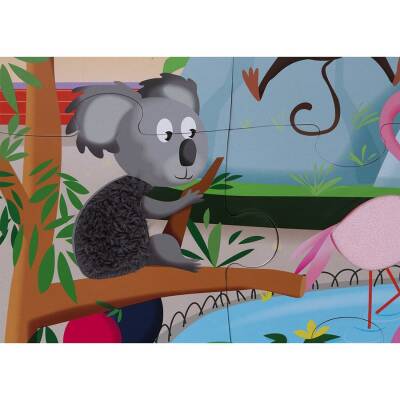 Janod 20-Piece Touch & Feel Puzzle - Zoo J02774 - 7