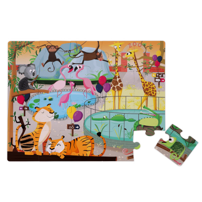 Janod 20-Piece Touch & Feel Puzzle - Zoo J02774 - 4