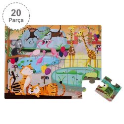 Janod 20-Piece Touch & Feel Puzzle - Zoo J02774 - 3