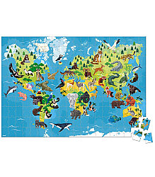 Janod 200 Parça Figürlü Puzzle - Hayvanlar J02676 - 2