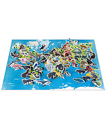 Janod 200 Parça Figürlü Puzzle - Hayvanlar J02676 - 1