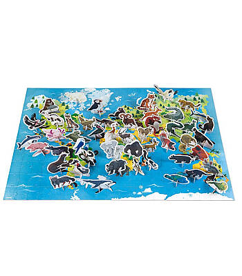 Janod 200 Parça Figürlü Puzzle - Hayvanlar J02676 - 1