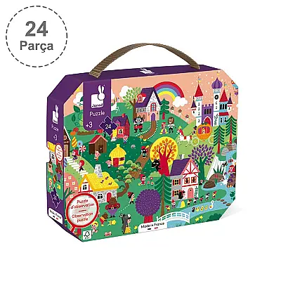 Janod 24 Parça Çantalı Puzzle ve Bulmaca - Masal J02646 - 2