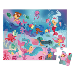 Janod 24-Piece Carrying Case Puzzle - Mermaid J02613 - 3