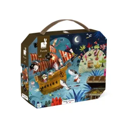 Janod 36-Piece Carrying Case Puzzle - Treasure Hunt J02614 - 1