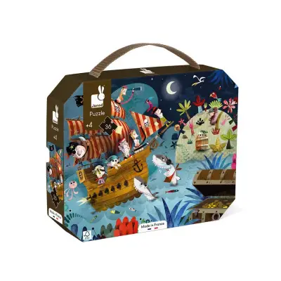 Janod 36-Piece Carrying Case Puzzle - Treasure Hunt J02614 - 1