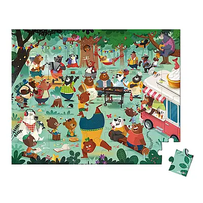 Janod 54 Parça Çantalı Puzzle - Ayıcık Ailesi J02610 - 3