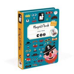 Janod Magnetic Game Book - Crazy Faces - Pirate J02716 - 3