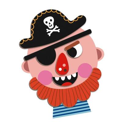 Janod Magnetic Game Book - Crazy Faces - Pirate J02716 - 2