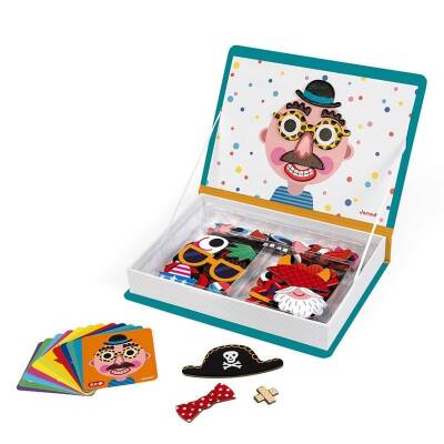 Janod Magnetic Game Book - Crazy Faces - Pirate J02716 - 1