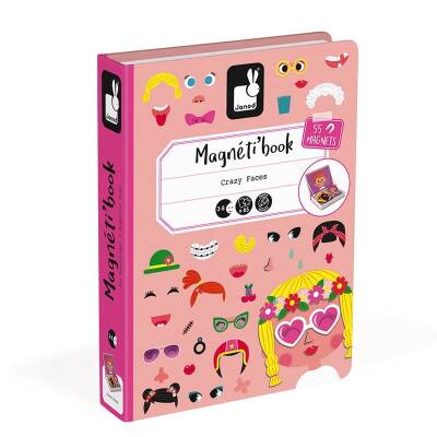 Janod Magnetic Playbook - Crazy Faces - Girl J02717 - 3