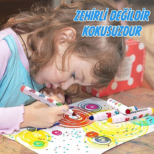Jarmelo Yıkanabilir Keçeli Kalemler - 24 Renk Ja90497 - 4