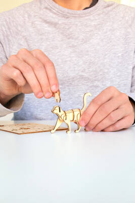 Kikkerland Puzzle-3D Wooden Cat Puzzle Gg148 - 2