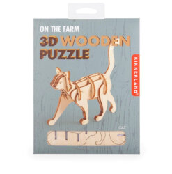 Kikkerland Puzzle-3D Wooden Cat Puzzle Gg148 - 3