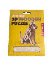 Kikkerland Puzzle-3D Wooden Dog Puzzle Gg149 - 3