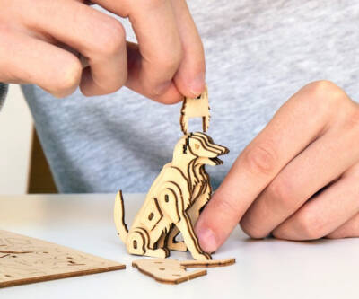 Kikkerland Puzzle-3D Wooden Dog Puzzle Gg149 - 2