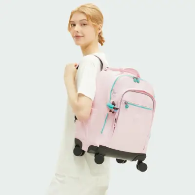 Kipling Ki726752J New Zea Sea Pink Met Wheeled School Bag - 5