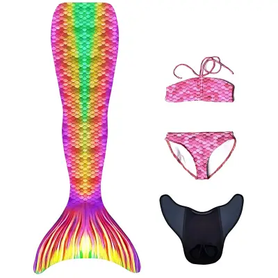 Kuaki Mermaids Cancun 10+ Years Mermaid 4-Piece Bikini Costume Set - 4-Piece Set - 1