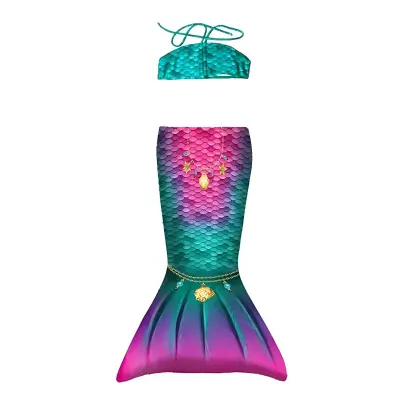 Kuaki Mermaids Star 6+ Years Mermaid 2-Piece Bikini Costume Set - 2-Piece Set - 1