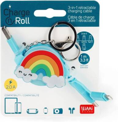 Legami 3-In-1 Extendable Charging Cable Rainbow - 1