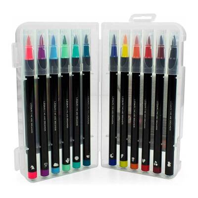 Legami Brush Tip Pen, Pack Of 12, K095587 - 2