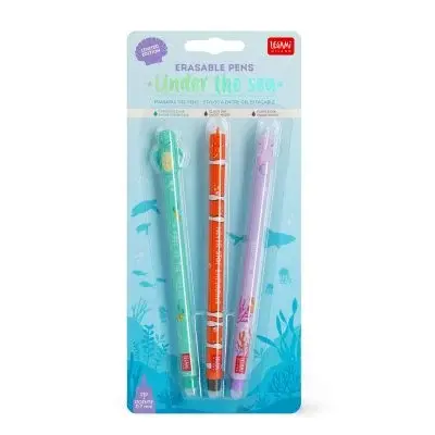 Legami Erasable 3-Piece Gel Pen Set - Seas - 1