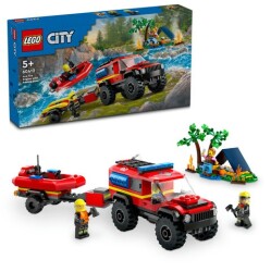 Lego City Fire4X4 Fire Truck With Rescue Boat60412 - 1
