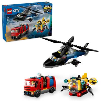 Lego City Helicopter, Fire Truck And Submarine Mix 60462 - 1