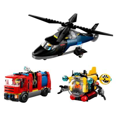 Lego City Helicopter, Fire Truck And Submarine Mix 60462 - 2
